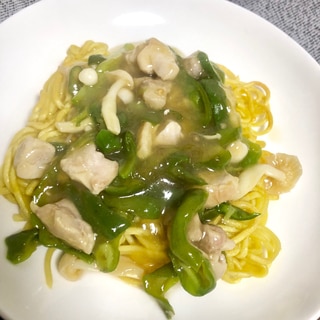 ちゃんぽん麺であんかけかた焼き焼きそば